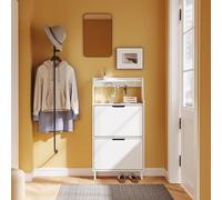 SoBuy, armario con 2 puertas, mueble de almacenamiento, blanco, estilo escandinavo, modelo FSR221-W