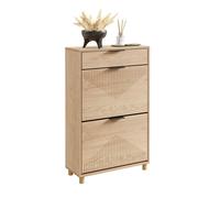 SoBuy FSR212-N Zapatero estrecho de madera de 24 cm de ancho, gran capacidad para zapatos de hasta talla 47, diseño nórdico, ideal para pasillo, entrada, color madera familiar, dimensiones 60x24x95cm 