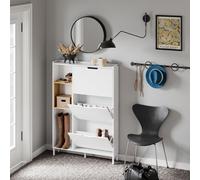 SoBuy, armario con 3 puertas, mueble de almacenamiento, blanco, diseño moderno, modelo FSR209-WN