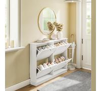 SoBuy, armario con 4 puertas, mueble de almacenamiento, blanco, diseño moderno, modelo FSR216-W