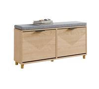 SoBuy, armario con puertas, mueble de almacenamiento con estantes, blanco, estilo escandinavo, modelo FSR211-N