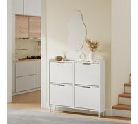 SoBuy, armario de almacenamiento, color blanco, estilo escandinavo, modelo FSR100-E-W