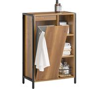 SoBuy: Armario de baño con cesto de ropa abatible, armario de baño para lavadora, armario bajo, armario de pie