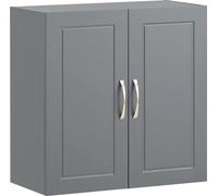 SoBuy, armario de pared con 2 puertas, armario para baño con estante ajustable, color gris, 60 x 30 x 60 cm
