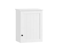 SoBuy Armario de Pared para Baño - Mueble de Baño Colgante con Puerta y Estantes Ajustables, Armario de Madera para Cocina, Pasillo - Vitrina Pared, Blanco, 40x52x23cm, BZR19-W