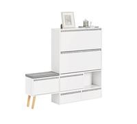 SoBuy Armario Entrada con Banco móvil 124x24x126cm para recibidor