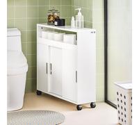 SoBuy BZR02-W Carro Multiusocon 2 Estantes Y 2 Bandeja Carrito Auxiliar con Ruedas Mueble Auxiliar Baño 2-3 días en llegar BLANCO