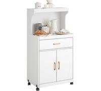 SoBuy: Armario para microondas, mueble de cocina, con espacio de almacenamiento, cajón, color blanco