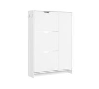 Sobuy armario para zapatos con 3 cajones fsr220-w | blanco | 84x24x121 cm | panel de partículas 24 cm
