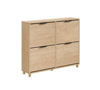 Sobuy armario para zapatos con puertas fsr214-n | roble claro | 100x24x83 cm | aglomerado con acabado imitación madera 24 cm