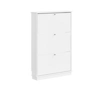 Sobuy armario para zapatos con puertas fsr215-w | blanco | 76x18x113 cm | mdf 76 cm