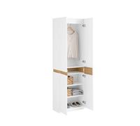 SoBuy Armario Ropero con 2 Puertas 61x30x192cm para Recibidor | Organizador alto con estantes ajustables para ropa y zapatos, blanco KSB01-W