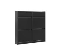 Sobuy armario scarpiera con 4 puertas y 2 fsr169-sch | negro | 98x19x95 cm | mdf 98 cm