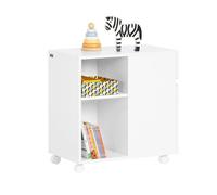 Sobuy ask05-w armario de oficina con ruedas para impresora con cajones y compartimentos 35 cm