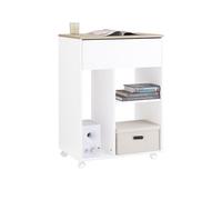 SoBuy ASK10-WN mesa de impresora con soporte de impresión en rollo impresora armario archivos armario rollo contenedor con compartimentos carrito de oficina Blanco BLANCO