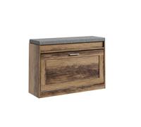 Sobuy banco de entrada con tapa abatible fsr218-f | marrón | 75x24x53 cm | panel de partículas con acabado imitación madera 24 cm
