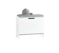 SoBuy Banco Zapatero con Asiento - Zapatero Recibidor para Entrada y Recibidor, Almacenaje para 4 Pares de Zapatos, 113kg de Carga, Diseño Moderno, Blanco, 60x24x52cm, FSR151-K-W