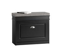 SoBuy Zapatero Entrada Recibidor con Cajón - Banco Zapatero con Asiento y Almacenaje Compacto 60x24x51 cm - Puff para Recibidor, Dormitorio o Salón, Negro, FSR82-K-SCH