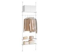 SoBuy barra telescópica para ropa con estantes, dormitorio