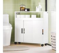 SoBuy BZR02-W Carro Multiusocon 2 Estantes Y 2 Bandeja Carrito Auxiliar con Ruedas Mueble Auxiliar Baño 2-3 días en llegar BLANCO