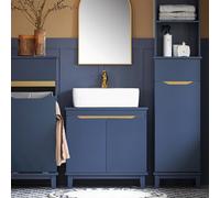 SoBuy BZR113-B lavabo bajo armario tocador bajo armario baño armario tocador bajo armario muebles de baño azul profundo