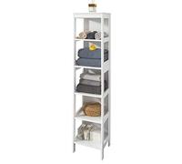 SoBuy BZR14-W Estantería de Baño con 5 Estantes (LxPxH) 30 x 30 x 139 cm Blanco ES