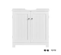 SoBuy BZR18-II-W Mueble para Debajo del Lavabo Armario de Baño de Suelo con 1 Estante y 2 Puertas 60 x 30 x 60 cm ES