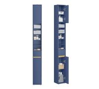 SoBuy BZR34-II Armario de baño Armario alto Narsy con pisos ajustables Madera repelente al agua Muebles de baño ahorradores de espacio 20x180x20 Cedar color