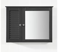 SoBuy BZR55-DG: Armario con espejo y puerta de listones, armario de pared con puerta espejo, armario de pared, armario de baño, espejo, espejo de pared, armario para baño