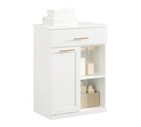 SoBuy BZR66-W Armario para ropa con armario de baño plegable, cómoda, bolsa para la ropa con 2 cajones y 2 compartimentos BLANCO