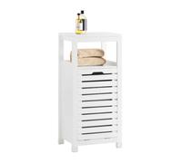 SoBuy BZR67-W armario de lavandería con bolsa de lavandería plegable bolsas de lavandería recolector de lavandería cesta de lavandería armario de baño BLANCO