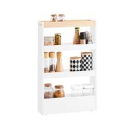 SoBuy Carrito Auxiliar con Ruedas 15cm, 3 Niveles, 80x50x15cm, Cocina/baño