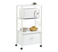SoBuy Carrito Cocina con 3 Estantes & 2 Puertas, microondas, 60×115×40cm