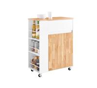 SoBuy Carrito de Cocina con Ruedas, 3 Estantes con Barras, 70×90×40cm