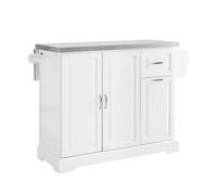 Sobuy carro de cocina set de 2 con plano fkw128-ii-st | blanco | 107x71x91 cm | mdf lacado 71 cm