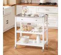 SoBuy: Carro de servicio con 4 ruedas, carro de cocina con superficie de trabajo, isla de cocina móvil, carro de cocina, estante de cocina de pie, para uso doméstico y en exteriores. Modelo: FKW47-II-