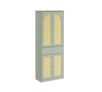 Sobuy escarpiera 4 ante salvaspacio set de 2 fsb107-gr | verde menta | 70x34x180 cm | mdf con paneles de rattan sintético 180 cm