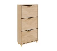 Sobuy escarpiera con 3 puertas abatibles fsr213-n | roble claro | 60x24x120 cm | panel de partículas con acabado laminado 120 cm