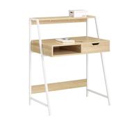 SoBuy FWT63-N Mesa de Escritorio Mesa de Ordenador con 2 cajones y 1 Estante L81 cm x P50cm x H100cm ES