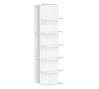 SoBuy Estantería de Esquina Blanca con 7 Estantes Librería Minimalista Estantería alta y estrecha en forma de L con STR14-W
