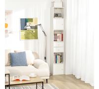 SoBuy-estantería de STR10-W con cajones, armario para libros, estante de almacenamiento, estante de oficina, armario para archivos, armario alto BLANCO