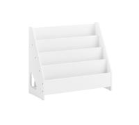 SoBuy KMB32-K-W Librería Infantil para Niños Estantería para Juguetes para Niños de 4 Niveles y 1 Compartimento Abierto Blanco Marfil
