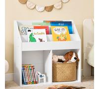 SoBuy: Estantería infantil, mueble de almacenamiento, color blanco, diseño moderno, modelo KMB01-II-W
