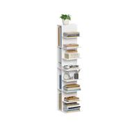 SoBuy Estanteria Libros 8 Niveles, 4 Huecos, 30x32,5x146cm, Oficina | Libreria para Aprovechar el Espacio Vertical, Estanteria Pared para Libros, Archivadores A4 y Decoración. Blanco, STR14-H-W