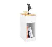 Sobuy fbt111-ii-wn mesa auxiliar mesita de noche con 1 cajón para salón comedor blanco 40 x 25 x 60 cm 40 cm