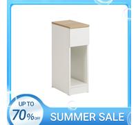 SoBuy FBT111 Mesita de noche con cajón para caja, cama con muelles, sofá, mesa auxiliar, mesa estrecha para teléfono, mesita de noche BLANCO