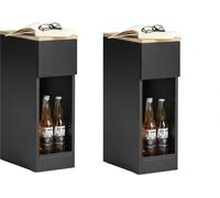 SoBuy FBT111-SCHx2: Juego de 2 mesitas de noche con cajón. Ideal para sofás. Mesitas de noche estrechas, color , dimensiones aproximadas: 20x60x35 cm