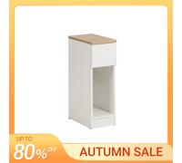 SoBuy FBT111x2 Juego de 2 mesitas de noche con cajón para cama con somier, mesa auxiliar para sofá, 2 piezas, mesa auxiliar estrecha, mesita de noche Negro
