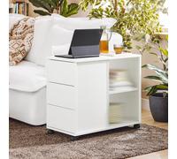 SoBuy FBT141-W archivos armario archivo armario carrito mesa impresora soporte rollo contenedor con 5 rollos armario para oficina Blanco BLANCO