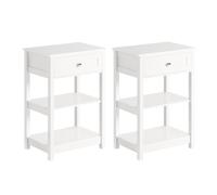SoBuy FBT46-WX2 Set de 2 Mesas auxiliares con 1 cajón, Consola,mesita de Noche para salón Comedor, teléfono o lampara (2)